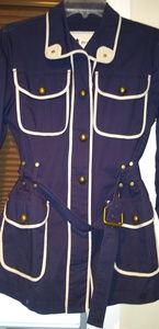 Jacket with Gold Buttons Adjustable Belt